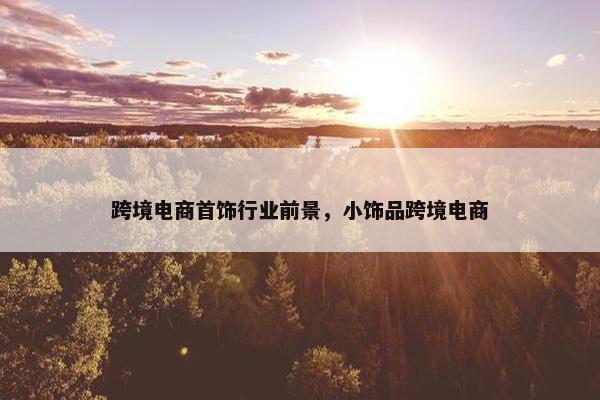 跨境电商首饰行业前景，小饰品跨境电商