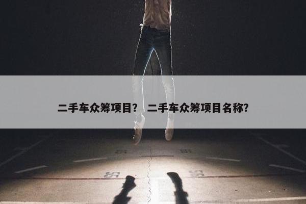 二手车众筹项目？ 二手车众筹项目名称？