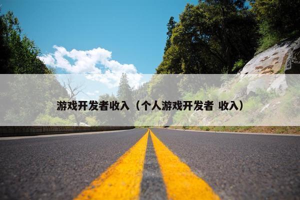 游戏开发者收入（个人游戏开发者 收入）