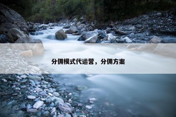 分佣模式代运营，分佣方案