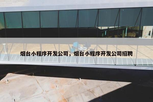 烟台小程序开发公司，烟台小程序开发公司招聘