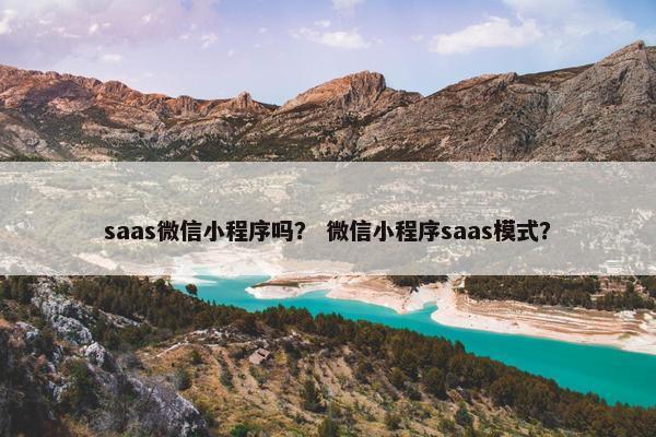 saas微信小程序吗？ 微信小程序saas模式？