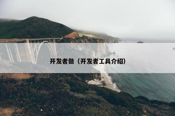 开发者做（开发者工具介绍）