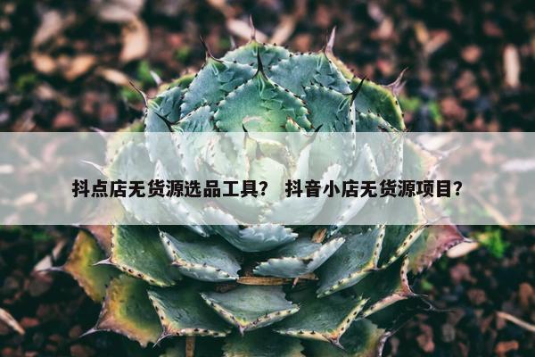 抖点店无货源选品工具？ 抖音小店无货源项目？