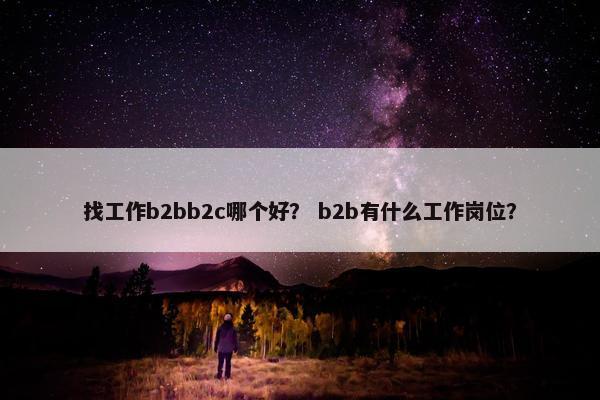 找工作b2bb2c哪个好？ b2b有什么工作岗位？