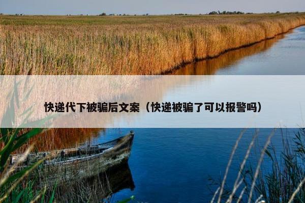 快递代下被骗后文案（快递被骗了可以报警吗）
