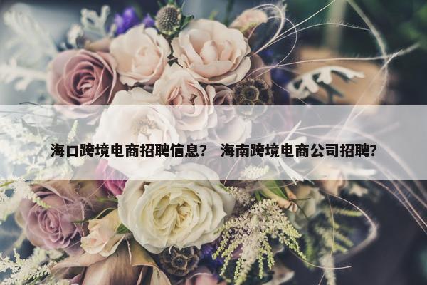 海口跨境电商招聘信息？ 海南跨境电商公司招聘？