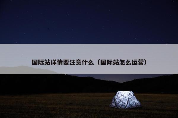 国际站详情要注意什么（国际站怎么运营）