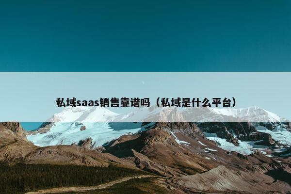 私域saas销售靠谱吗（私域是什么平台）