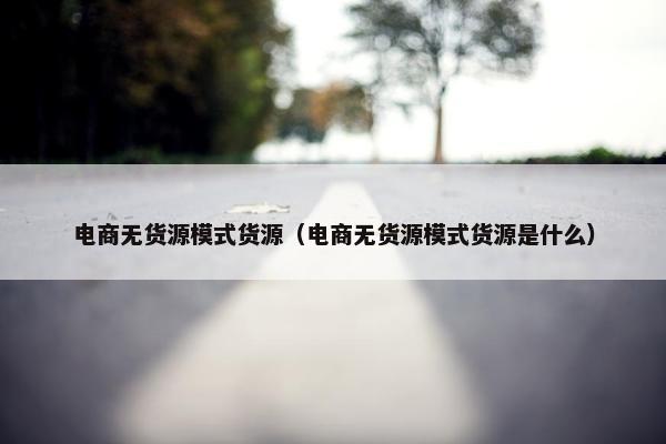 电商无货源模式货源（电商无货源模式货源是什么）