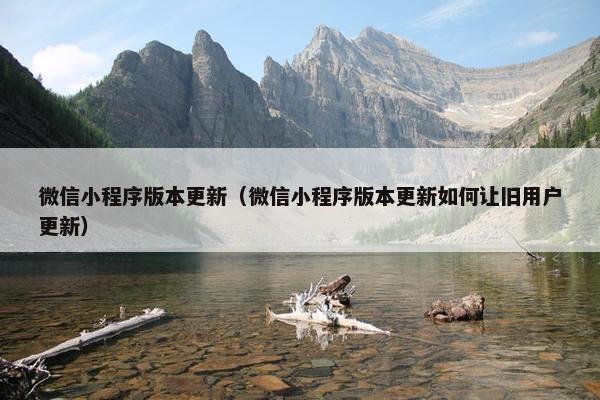 微信小程序版本更新（微信小程序版本更新如何让旧用户更新）