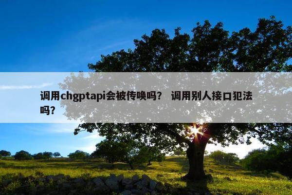 调用chgptapi会被传唤吗？ 调用别人接口犯法吗？
