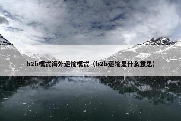 b2b模式海外运输模式（b2b运输是什么意思）