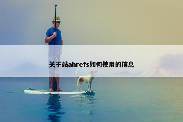 关于站ahrefs如何使用的信息