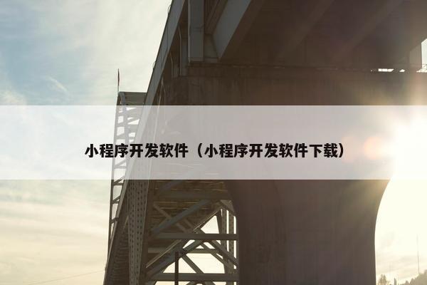 小程序开发软件（小程序开发软件下载）