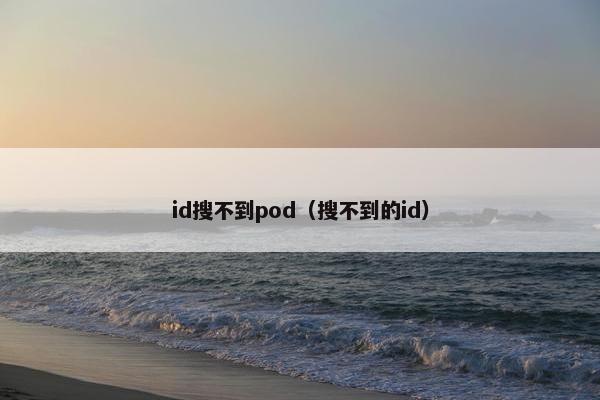 id搜不到pod（搜不到的id）