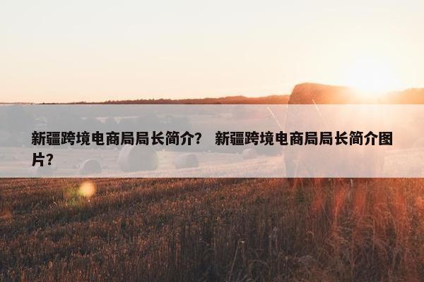 新疆跨境电商局局长简介？ 新疆跨境电商局局长简介图片？