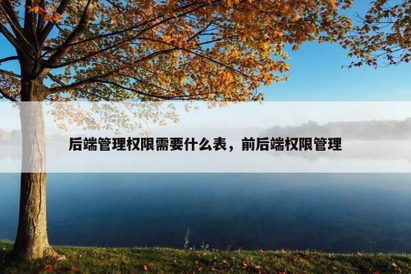后端管理权限需要什么表，前后端权限管理