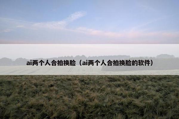 ai两个人合拍换脸（ai两个人合拍换脸的软件）