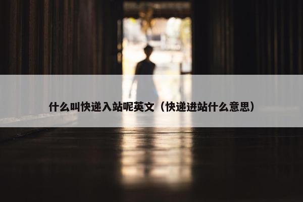 什么叫快递入站呢英文（快递进站什么意思）