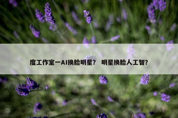 度工作室一AI换脸明星？ 明星换脸人工智？