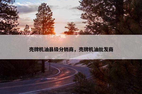 壳牌机油县级分销商，壳牌机油批发商