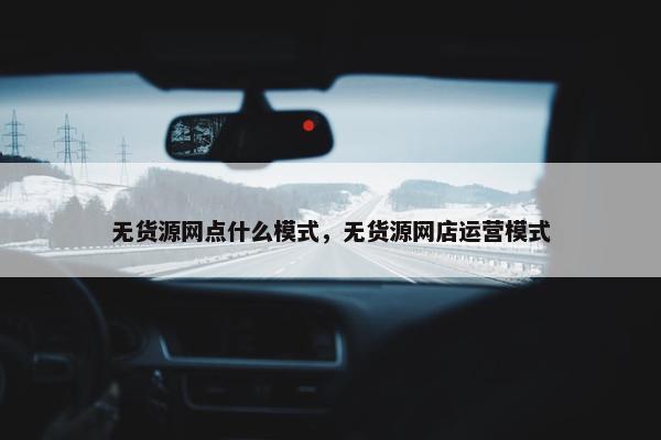 无货源网点什么模式，无货源网店运营模式