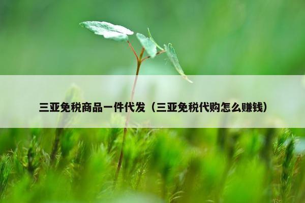 三亚免税商品一件代发（三亚免税代购怎么赚钱）