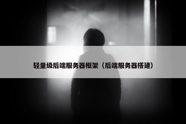 轻量级后端服务器框架（后端服务器搭建）