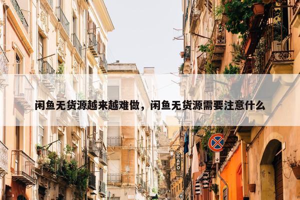 闲鱼无货源越来越难做，闲鱼无货源需要注意什么