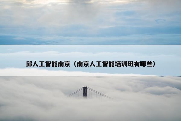 邱人工智能南京（南京人工智能培训班有哪些）