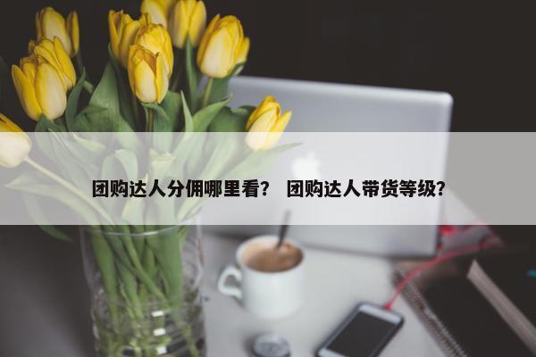 团购达人分佣哪里看？ 团购达人带货等级？