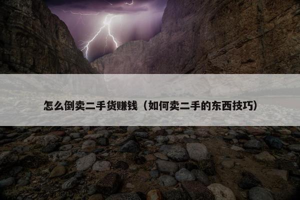 怎么倒卖二手货赚钱（如何卖二手的东西技巧）