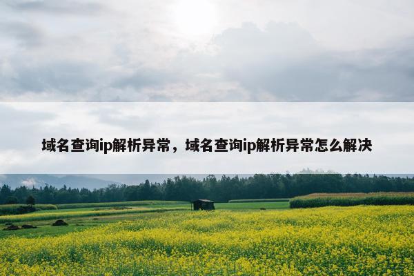 域名查询ip解析异常，域名查询ip解析异常怎么解决