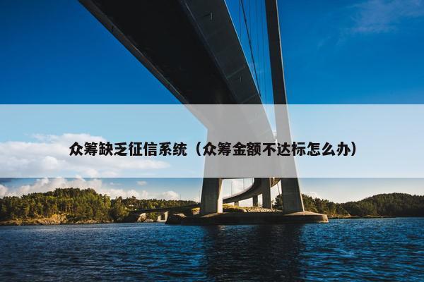 众筹缺乏征信系统（众筹金额不达标怎么办）