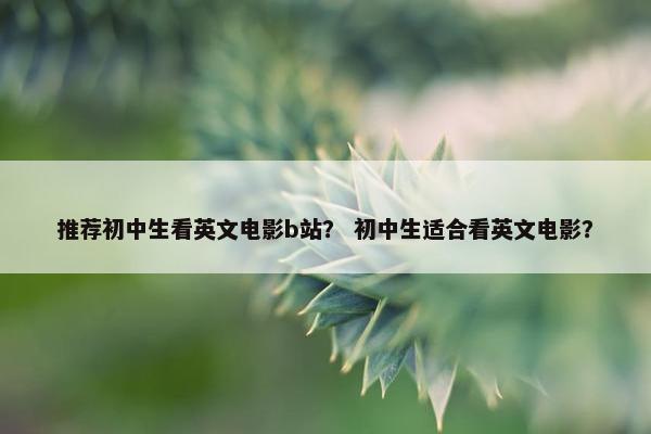 推荐初中生看英文电影b站？ 初中生适合看英文电影？
