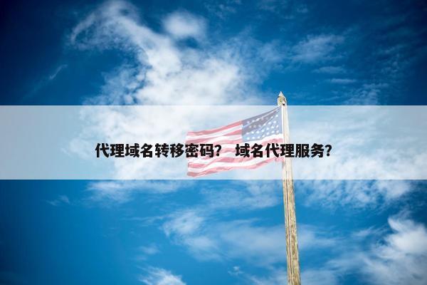 代理域名转移密码？ 域名代理服务？