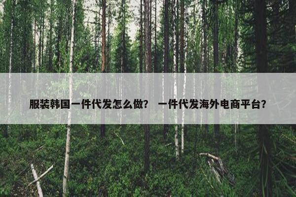 服装韩国一件代发怎么做？ 一件代发海外电商平台？