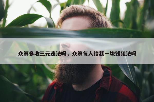 众筹多收三元违法吗，众筹每人给我一块钱犯法吗