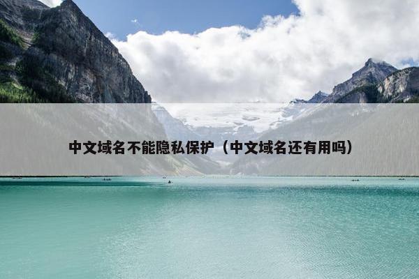 中文域名不能隐私保护（中文域名还有用吗）