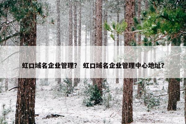 虹口域名企业管理？ 虹口域名企业管理中心地址？