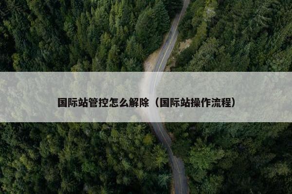 国际站管控怎么解除（国际站操作流程）