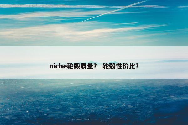 niche轮毂质量？ 轮毂性价比？