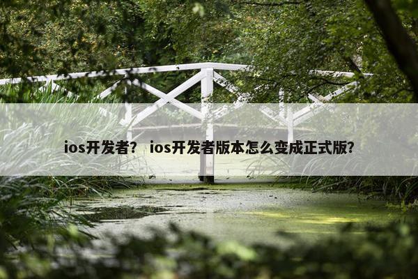 ios开发者？ ios开发者版本怎么变成正式版？