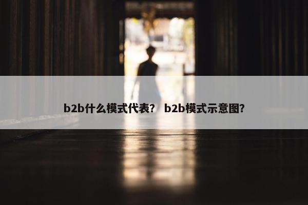b2b什么模式代表？ b2b模式示意图？