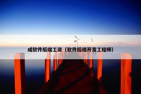 成软件后端工资（软件后端开发工程师）