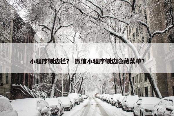 小程序侧边栏？ 微信小程序侧边隐藏菜单？