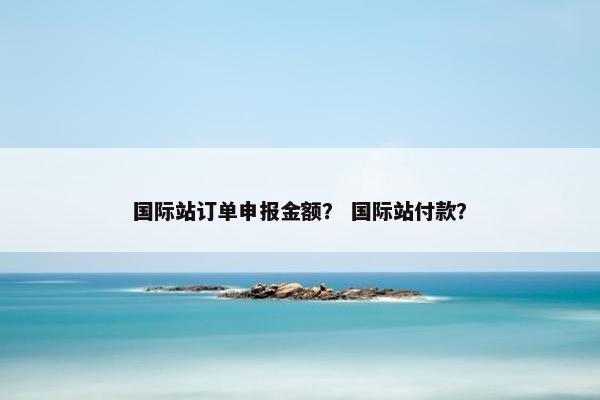 国际站订单申报金额？ 国际站付款？