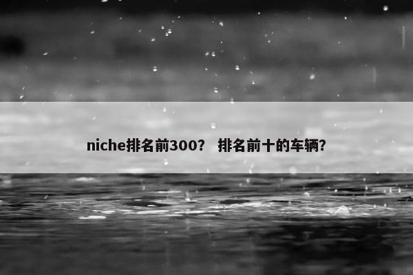 niche排名前300？ 排名前十的车辆？