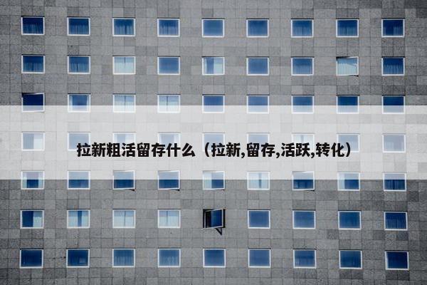 拉新粗活留存什么（拉新,留存,活跃,转化）